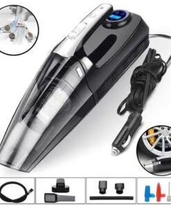 Powerful Vacuum Cleaner and Air Compressor Tire Inflator with LED Light