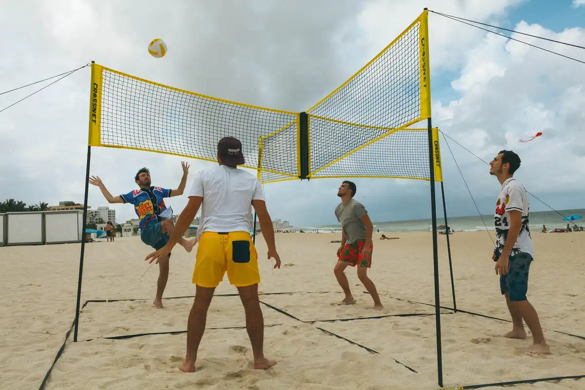 Cross volleyball net