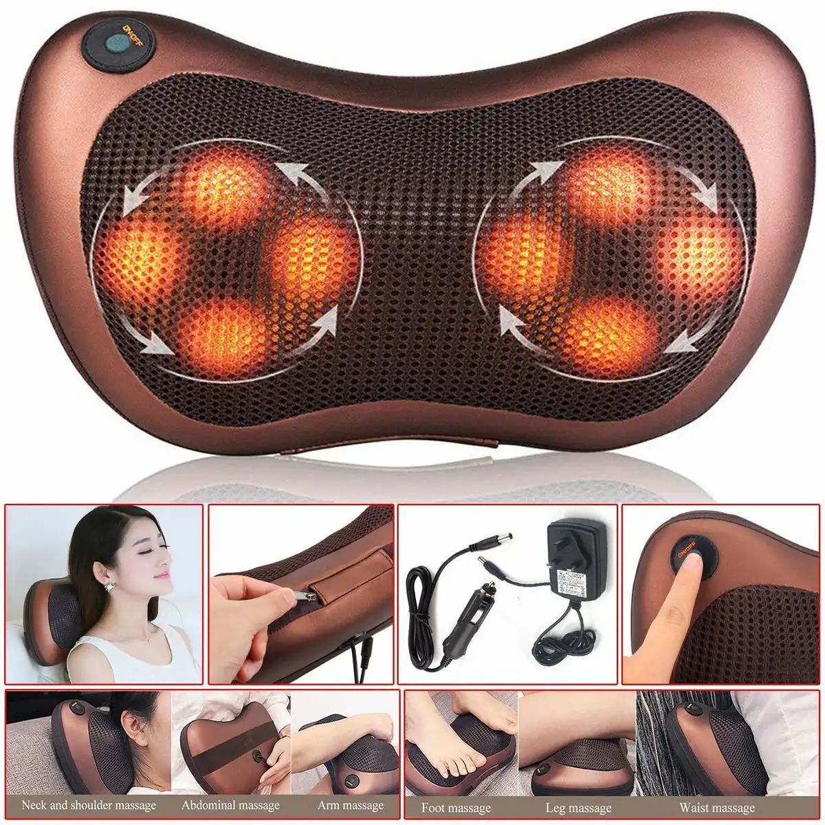 Shiatsu Pillow Massager With Heat - Image 2