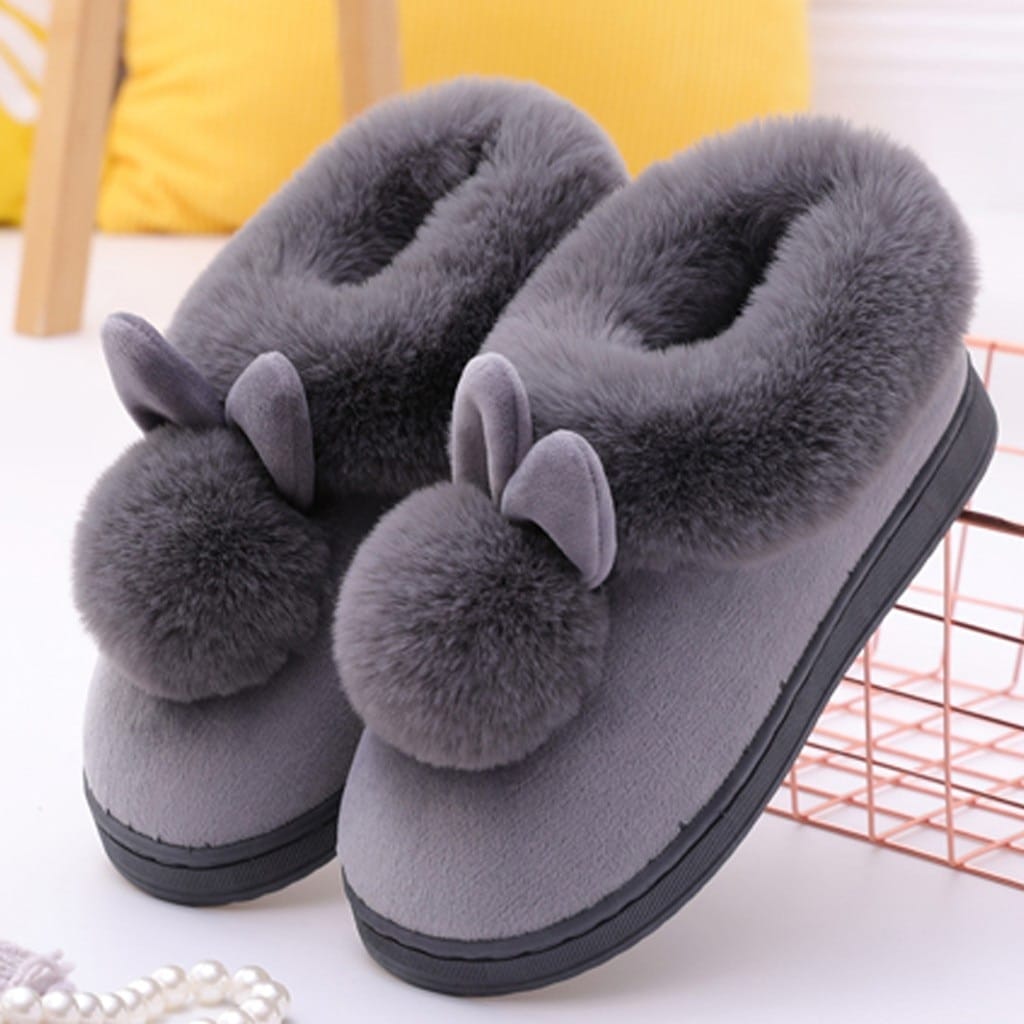 Fluffy Bunny Ear Slippers - Image 3
