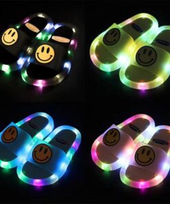 Smile LED light kids soft base slipper