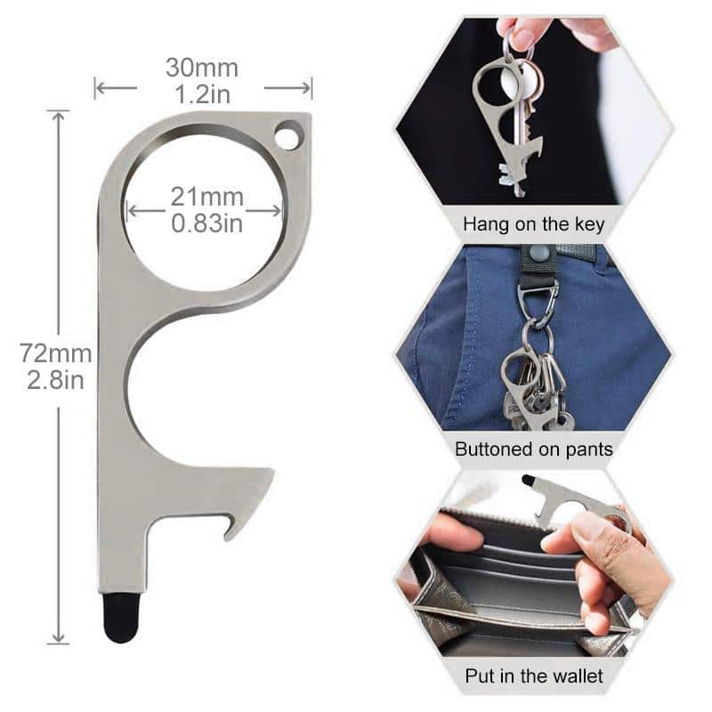 No Touch Door Opener Tools With Keychain Pendant - Image 4