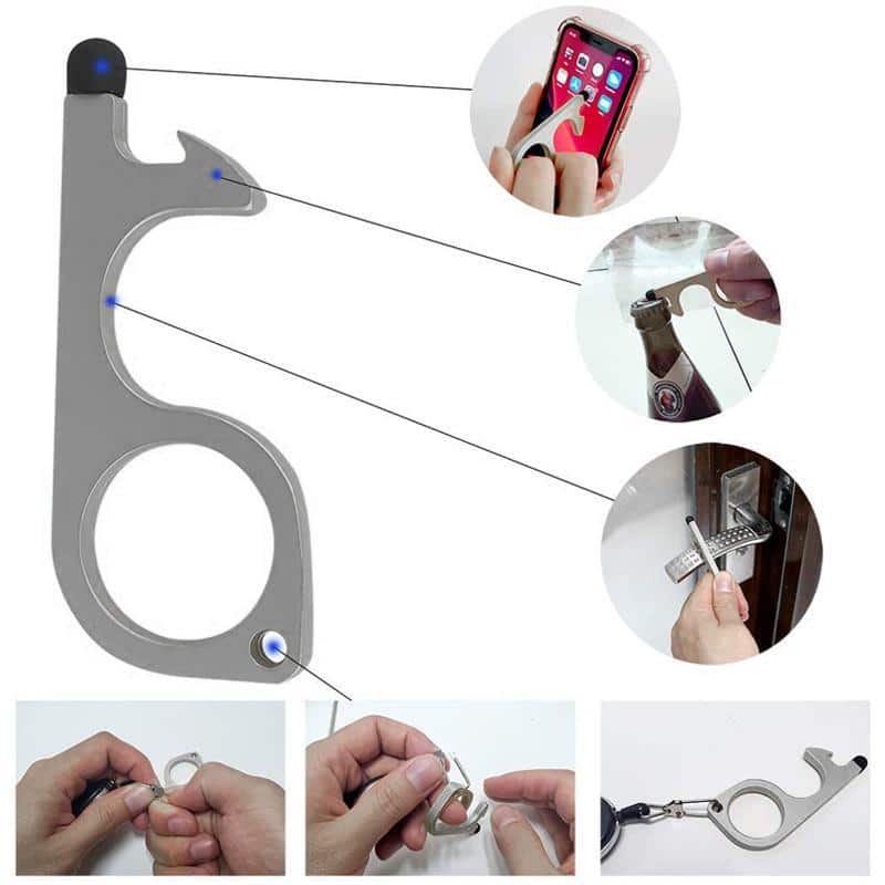 No Touch Door Opener Tools With Keychain Pendant - Image 6