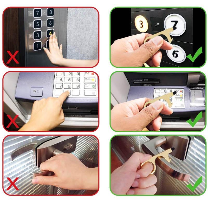 No Touch Door Opener Tools With Keychain Pendant - Image 7