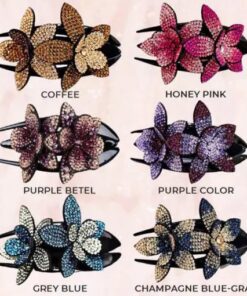 Rhinestone Double Flower Hair Clip