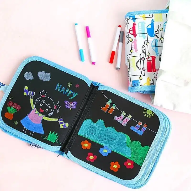 Portable Erasable Doodle Pad Drawing Pad (12 Pens Included) - Image 2