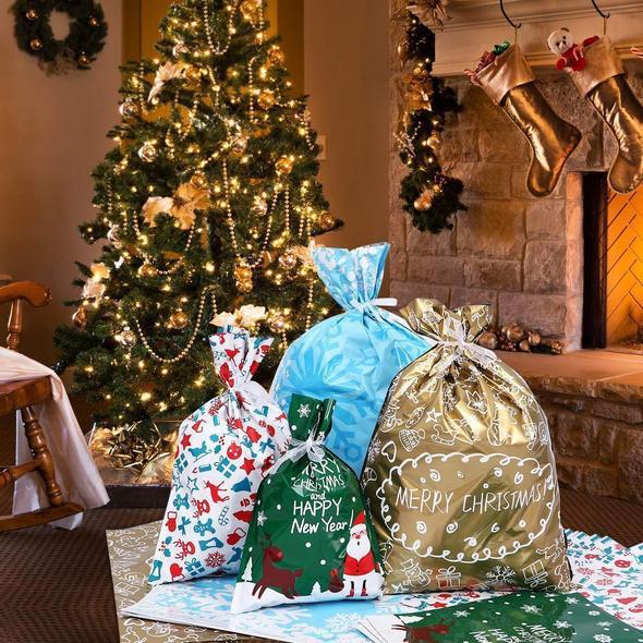 Drawstring Christmas Gift Bags - Image 3