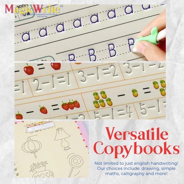 MagicWrite Reusable Calligraphy Practice Book and Pen Set - Image 2