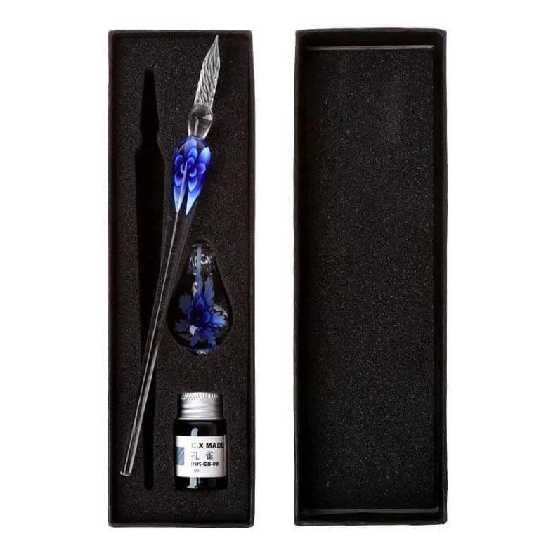 Glass Calligraphy Pen Set with Ink and Pen Rest - Image 4