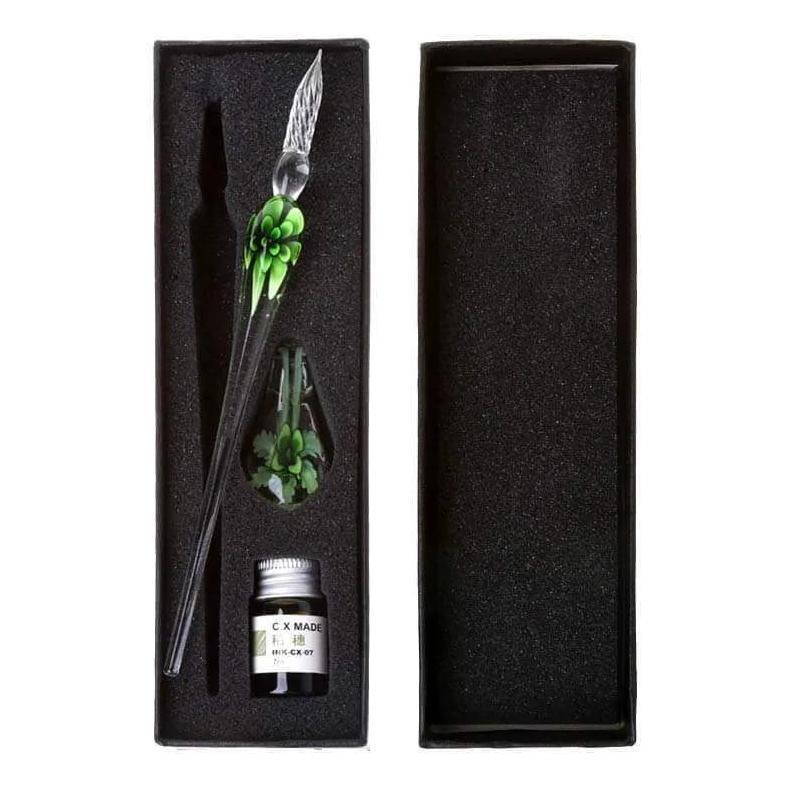 Glass Calligraphy Pen Set with Ink and Pen Rest - Image 5