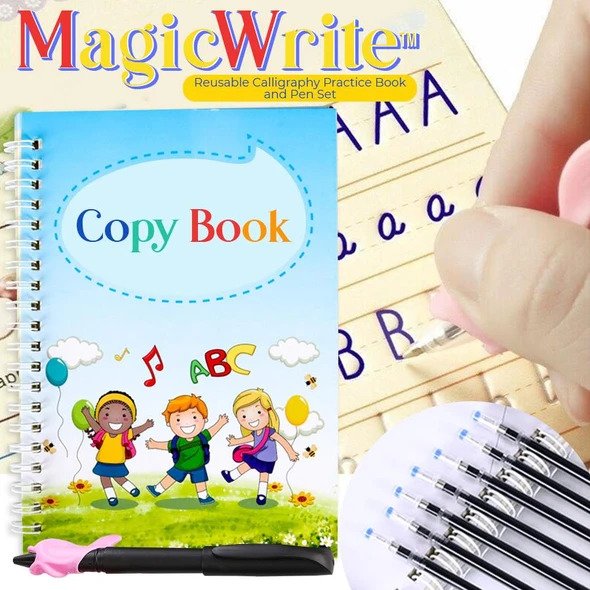 MagicWrite Reusable Calligraphy Practice Book and Pen Set - Image 4