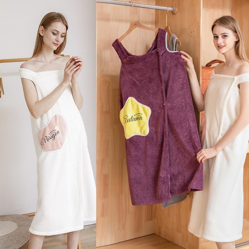 Women Quick Dry Wearable Microfiber plush Bathrobes - Image 5