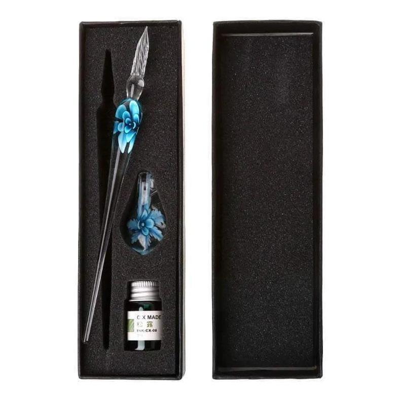 Glass Calligraphy Pen Set with Ink and Pen Rest - Image 6