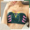 Lace Bandeau Drawstrings Push Up Bra