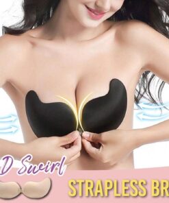 3D Swirl Strapless Bra