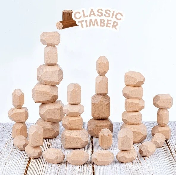 Wooden Stone Stacking Blocks - Image 4