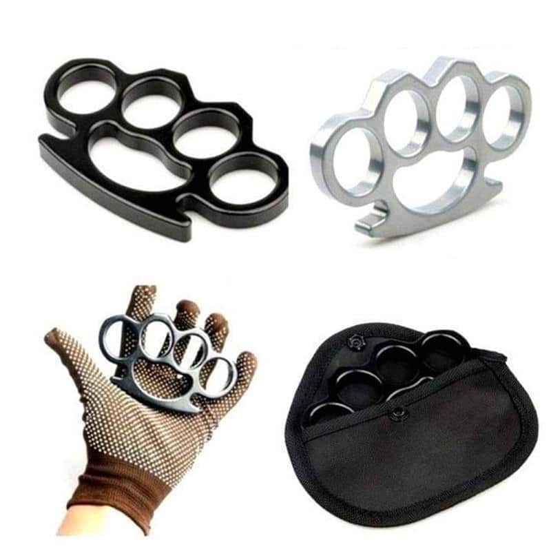 Metal Knuckles Self-defense Finger Fist Buckle Gloves - Image 5