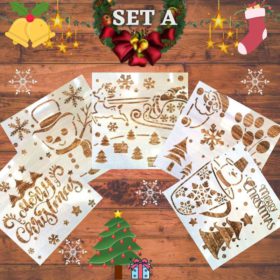 InstaDecor Christmas Snow Spray Stencils (5pcs)