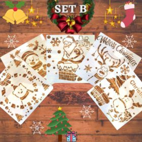 InstaDecor Christmas Snow Spray Stencils (5pcs)