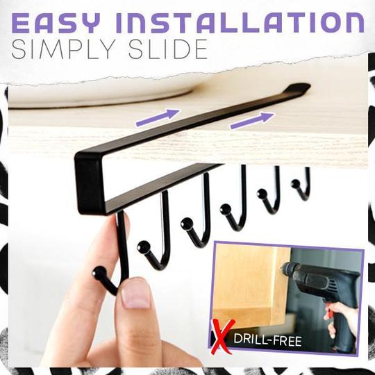 Under-Cabinet Hanger Rack (6 Hooks) - Image 2