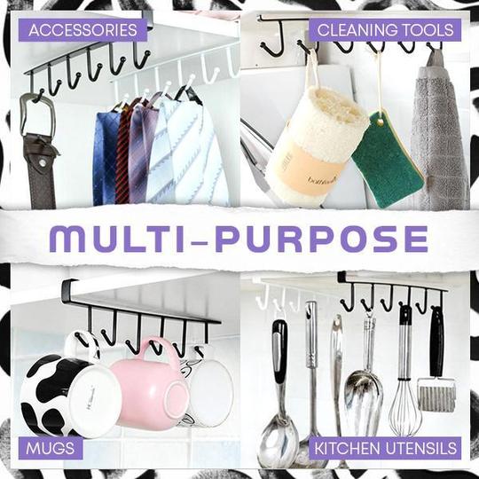 Under-Cabinet Hanger Rack (6 Hooks) - Image 4