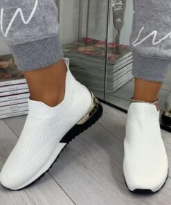 Elegant Elastic Slip-on Flat Shoes