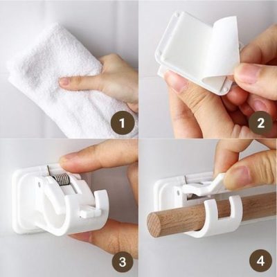 Nail-free Adjustable Rod Bracket Holders,nail free curtain rod brackets,curtain rod holders no nails,nail free curtain rods,no nail curtain rod brackets