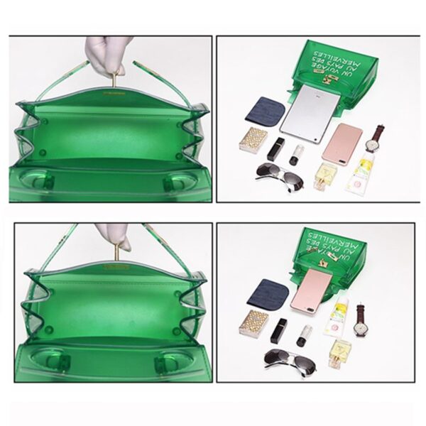 Women Jelly Purse Solid Color Handbags - Image 3