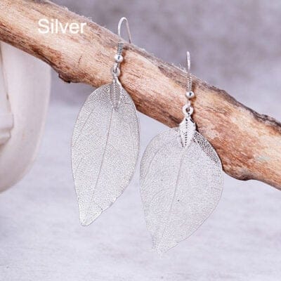 Natural Leaf Big Earrings,Earrings