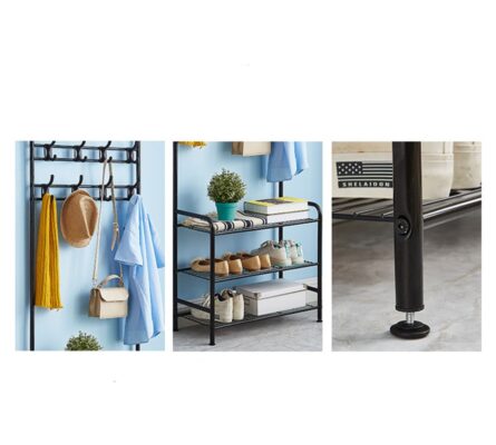 Coat Rack,Home Furniture,Multifunction 3 Tier Coat Rack Floor Standing Wardrobe