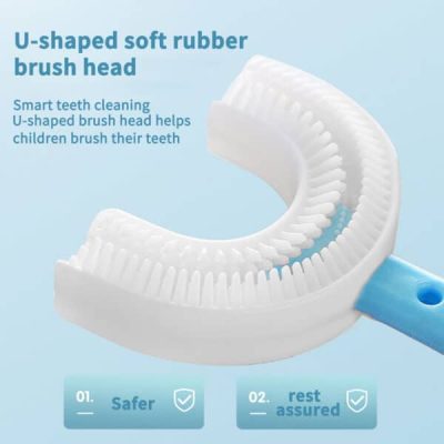 All Rounded Children U Shape Toothbrush,tooth brushing,U-shape brush,Brushing teeth,regular toothbrush