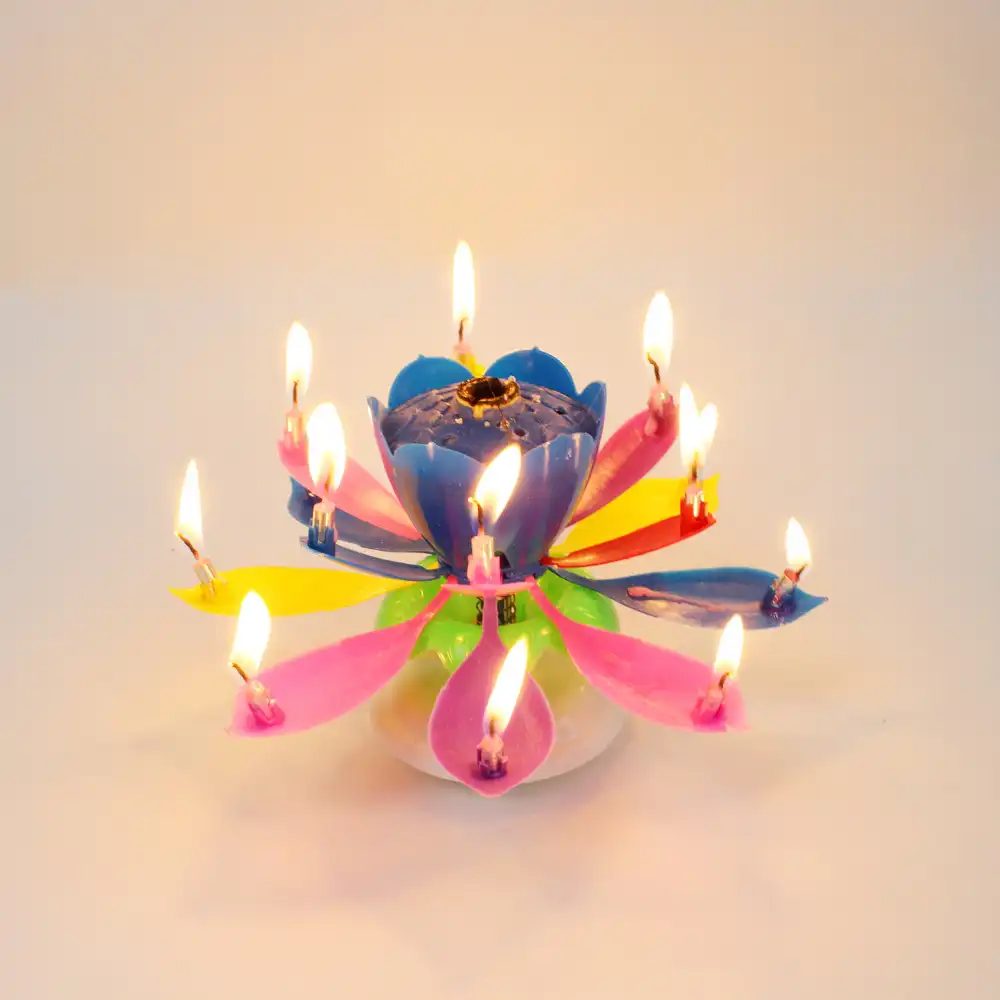 Musical Lotus Rotating Flower Candle,Musical Flower Candle,birthday cakes,Flower Candle,Lotus Candles