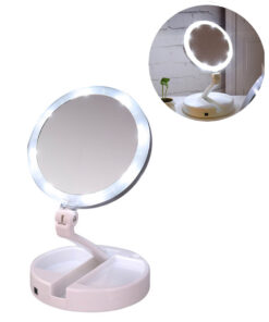 LED Lighted Folding Travel Mirror