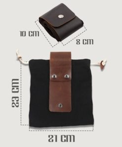 Leather Waxed Canvas Pouch,Canvas Pouch,Leather Canvas Pouch,Leather Pouch