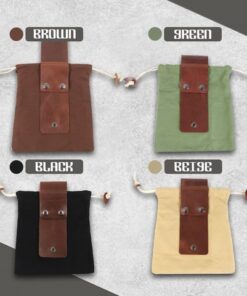 Leather Waxed Canvas Pouch,Canvas Pouch,Leather Canvas Pouch,Leather Pouch