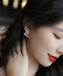 Butterfly Earrings,Pearls And Diamonds,Butterfly Earrings With Pearls And Diamonds