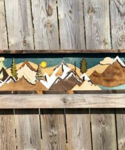 Wood Mountain Wall Art,Wood Mountain,Wall Art,Mountain Wall