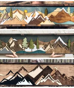 Wood Mountain Wall Art,Wood Mountain,Wall Art,Mountain Wall