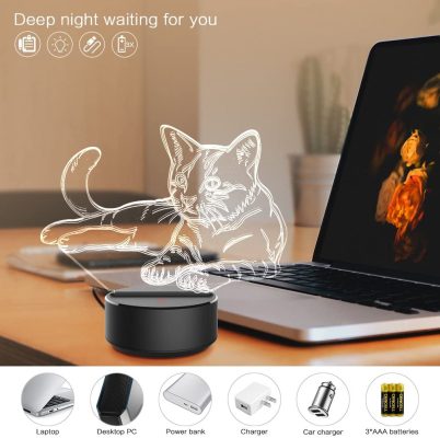 Cat Night Light Lamp,Night Light Lamp,Light Lamp,3D Night Lamp,Cat Night Light