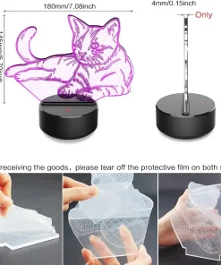 Cat Night Light Lamp,Night Light Lamp,Light Lamp,3D Night Lamp,Cat Night Light