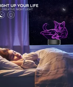 Cat Night Light Lamp,Night Light Lamp,Light Lamp,3D Night Lamp,Cat Night Light