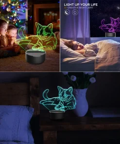 Cat Night Light Lamp,Night Light Lamp,Light Lamp,3D Night Lamp,Cat Night Light