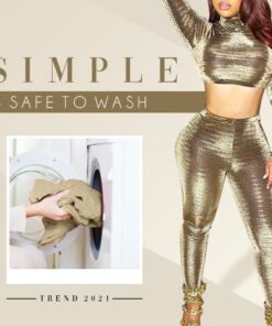 Women Chic Metallic Two Pieces Set,Chic Metallic Two Pieces Set,Metallic Two Pieces Set,Two Pieces Set,Women Chic Metallic