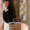 Butterfly Earrings,Pearls And Diamonds,Butterfly Earrings With Pearls And Diamonds