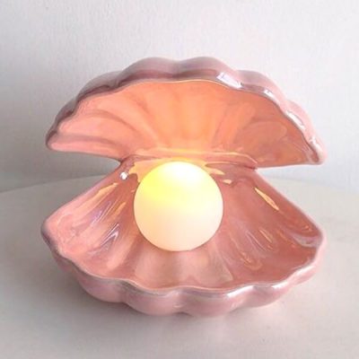 Pearl Night Light,Ceramic Shell Lamp,Night Light,Pearl Night,Lamp Pearl