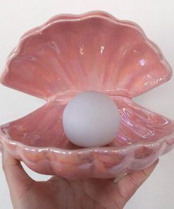 Pearl Night Light,Ceramic Shell Lamp,Night Light,Pearl Night,Lamp Pearl