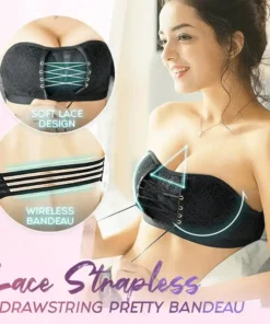 Lace Strapless Drawstring Pretty Bandeau,Lace Strapless,Drawstring Pretty Bandeau,Pretty Bandeau,Drawstring Pretty