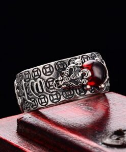 Feng Shui Pixiu,Pixiu Ring,Silver Ruby,Ruby Lucky,Feng Shui