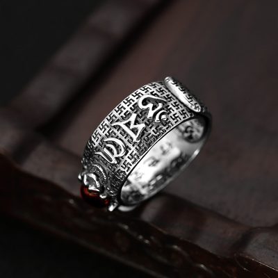 Feng Shui Pixiu,Pixiu Ring,Silver Ruby,Ruby Lucky,Feng Shui