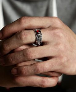 Feng Shui Pixiu,Pixiu Ring,Silver Ruby,Ruby Lucky,Feng Shui